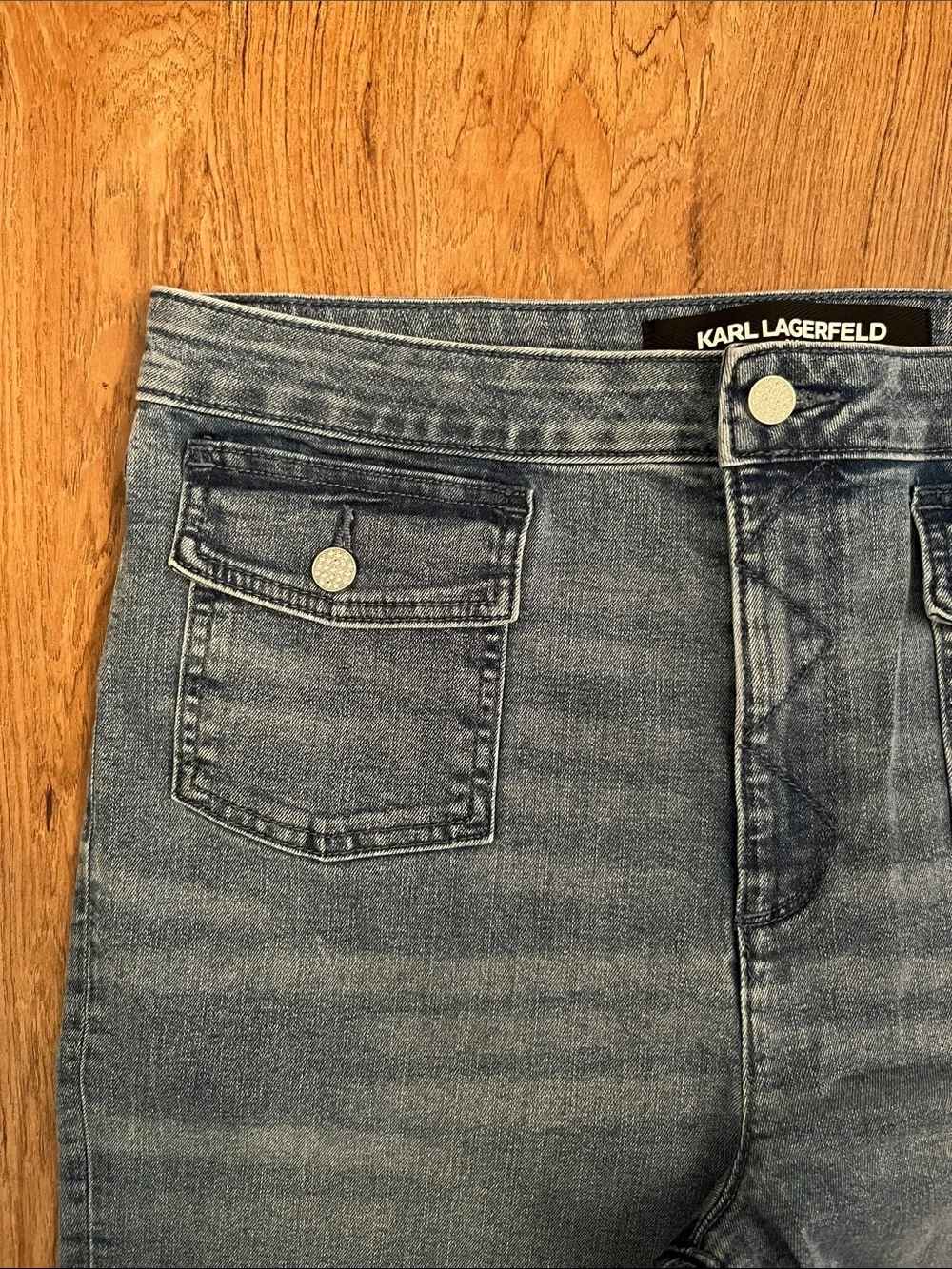 NWT Karl Lagerfeld Patch Pocket Flare Jeans